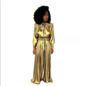 Gold jumpsuit one piece